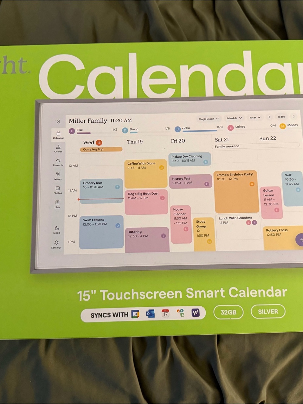 15" Silver Touchscreen Smart Calendar - 32GB